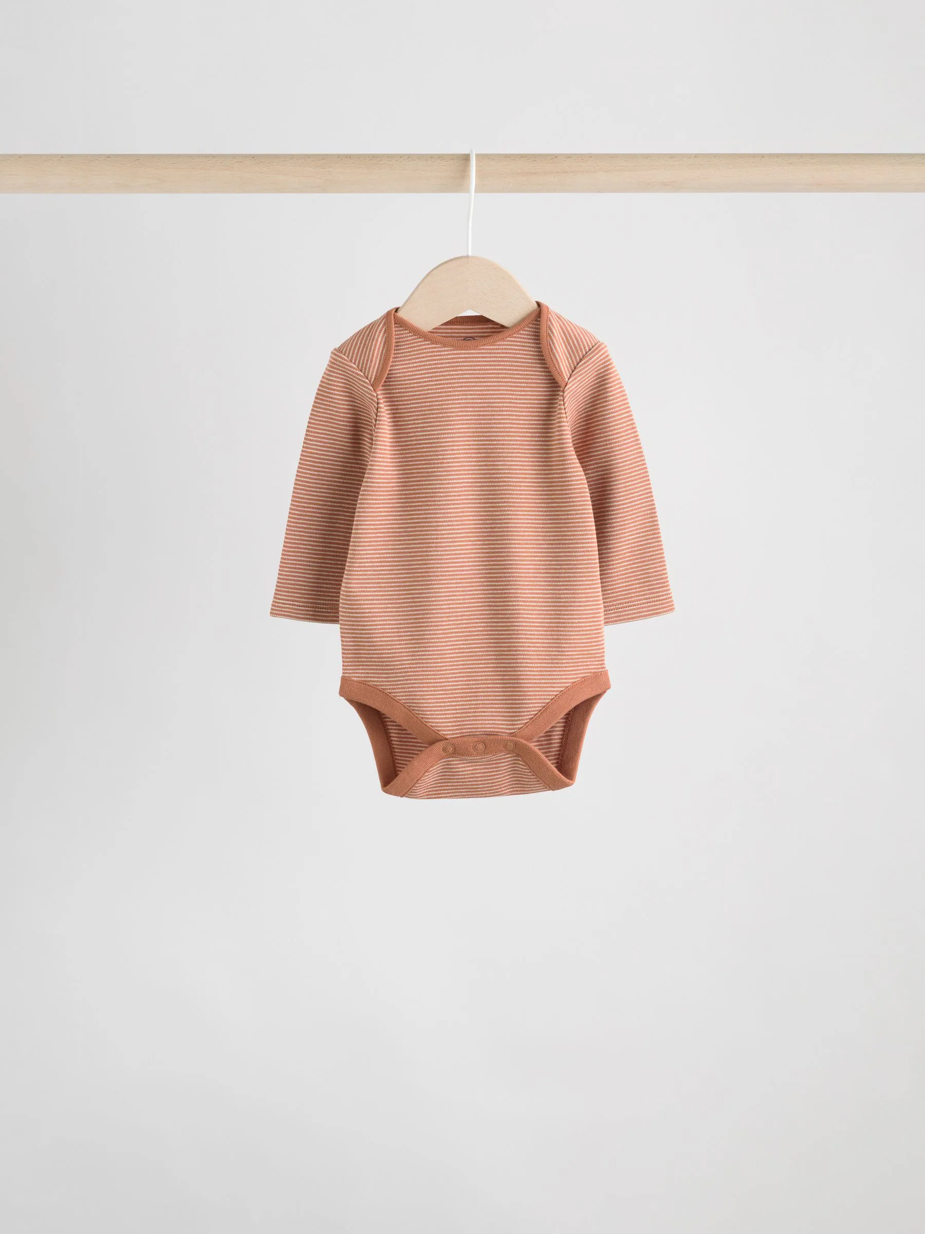 Blauw/bruin - Set van 5 rompers met lange mouwen