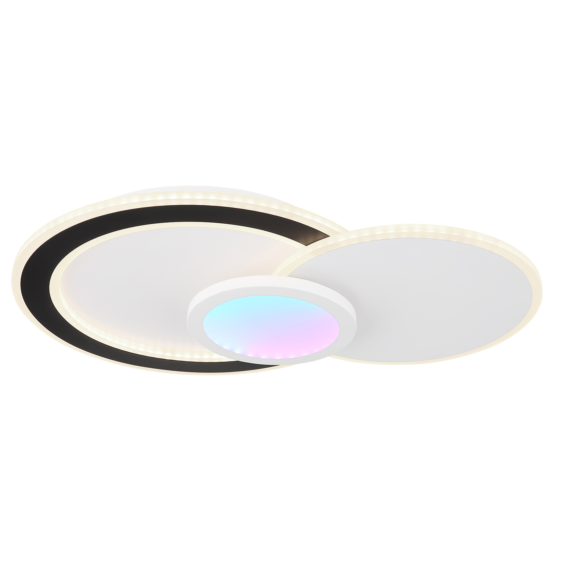 RGB-LED-Deckenleuchte - weiß-schwarz - mit Fernbedienung