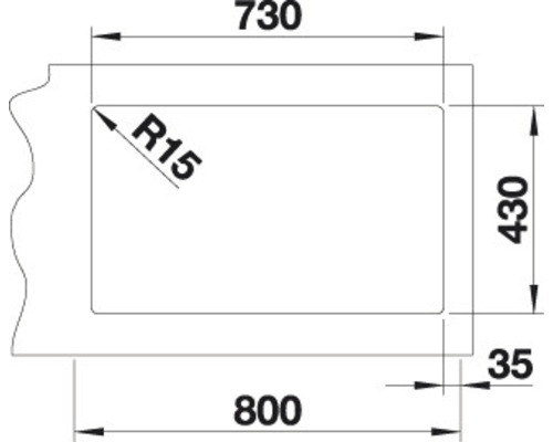 Blanco ANDANO 700-IF spoelbak, 740 x 440 mm, roestvrij staal, 522969