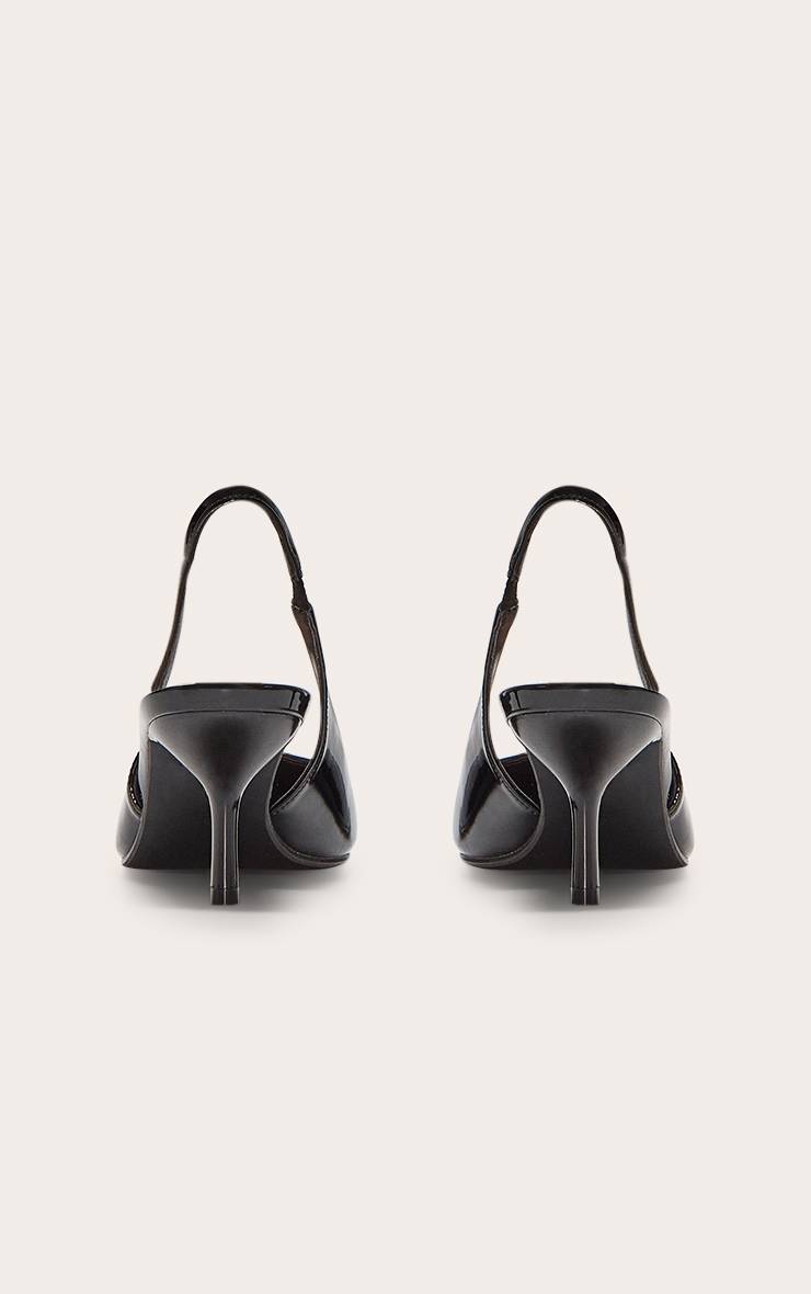 Noir Escarpins À Bout Pointu Et Bride Arrière En Synthétiquecuir À Talon Moyen
