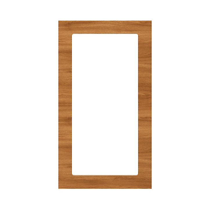 Porte de meuble de cuisine vitrée Chia décor chêne fumé mat l. 50 cm x H. 90 cm GoodHome