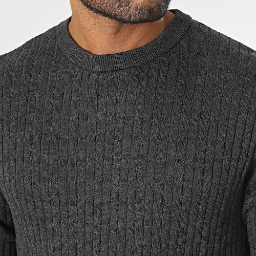 Pull Basic Cable Gris Anthracite Chiné
