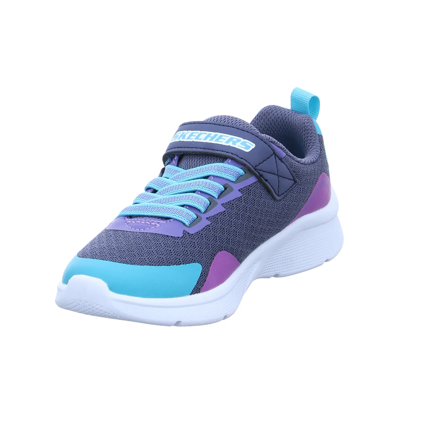 SKECHERS Kleinkinder-Halbschuh Klett Blau Textil  Sneaker