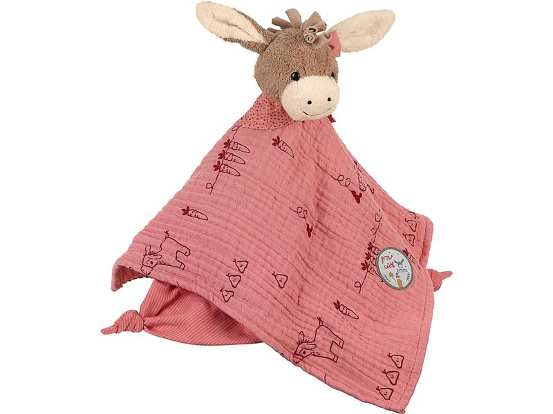 Sterntaler Schmusetuch Esel Emmily Gr. L 35 cm grosses Kuscheltuch aus Musselin und Singlejersey mit Knoten