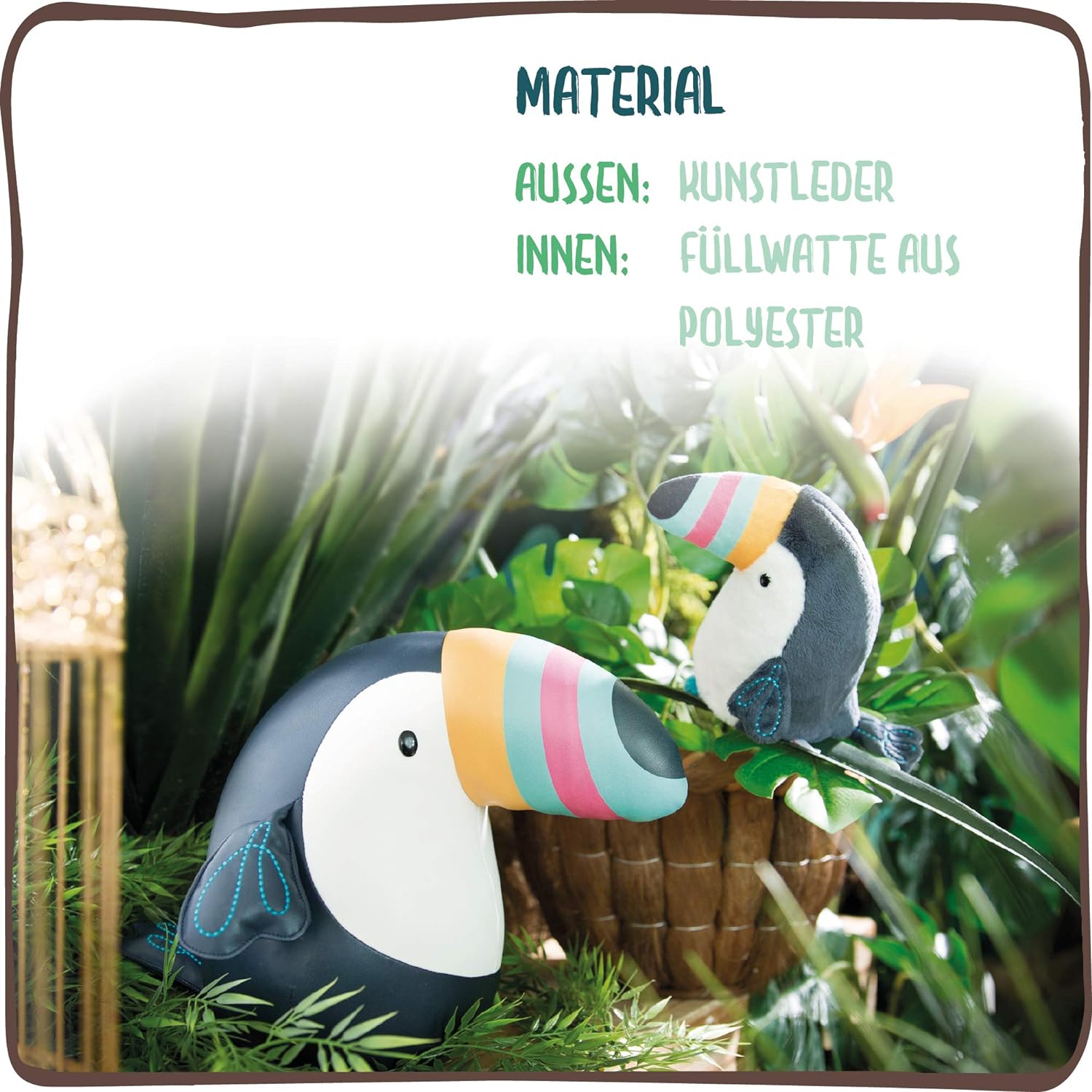 NICI 45167 - Kuscheltier - Tukan (25cm, Kunstleder) Plüschtier Schmusetier