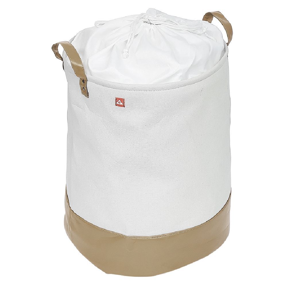 Panier à linge rond gris 56L