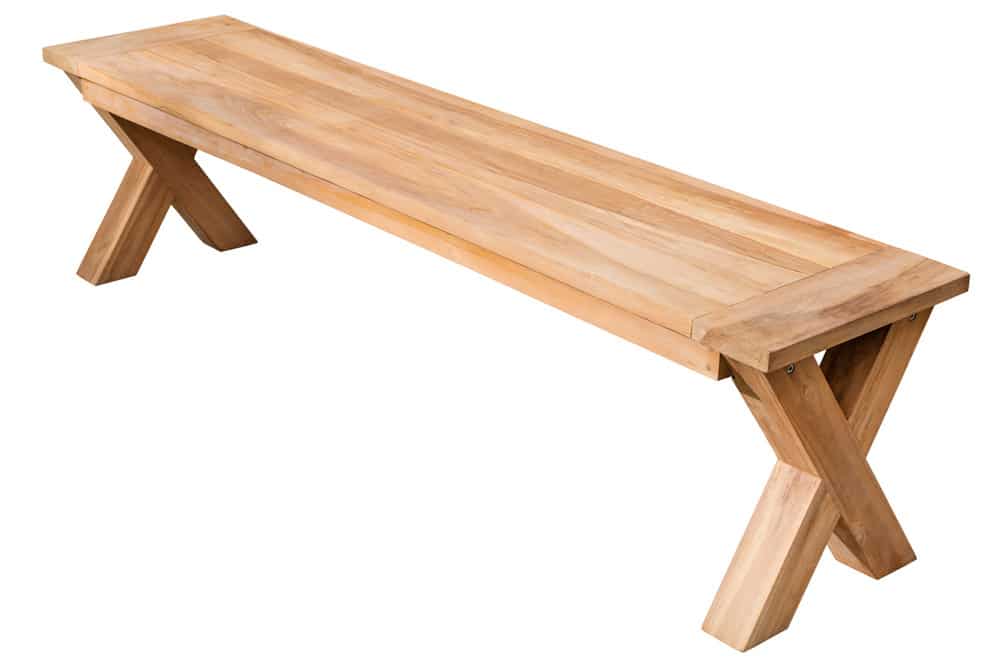 Massive Gartenbank EMPIRE TEAK 160cm natur Teakholz Outdoor-Sitzbank wetterfest