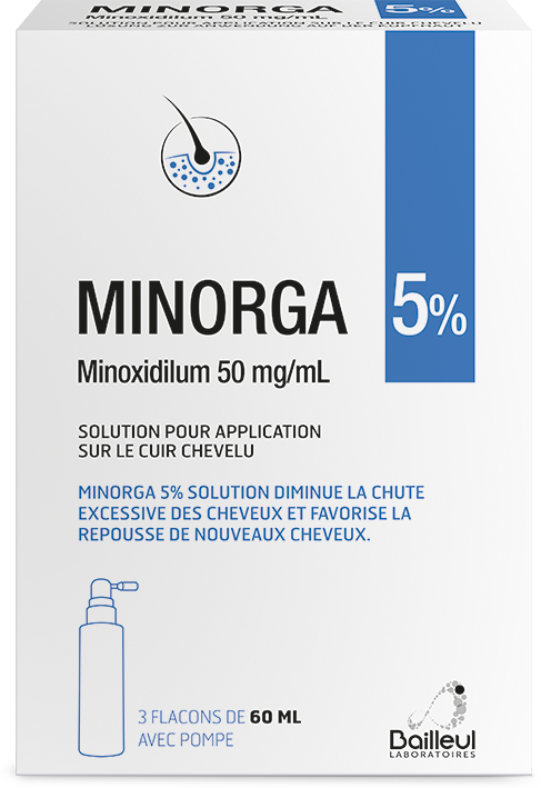 MINORGA Lös 5 % Fl 60 ml