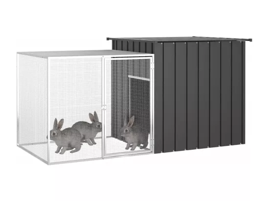Clapier Anthracite 200x91x100 cm Acier galvanisé