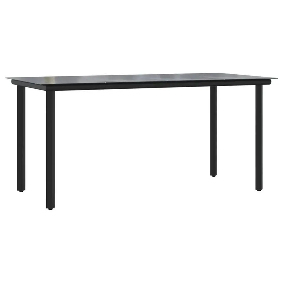 vidaXL - 4-zits Tuinset - Zwart - Textileen met voering en staal - 160x80 cm