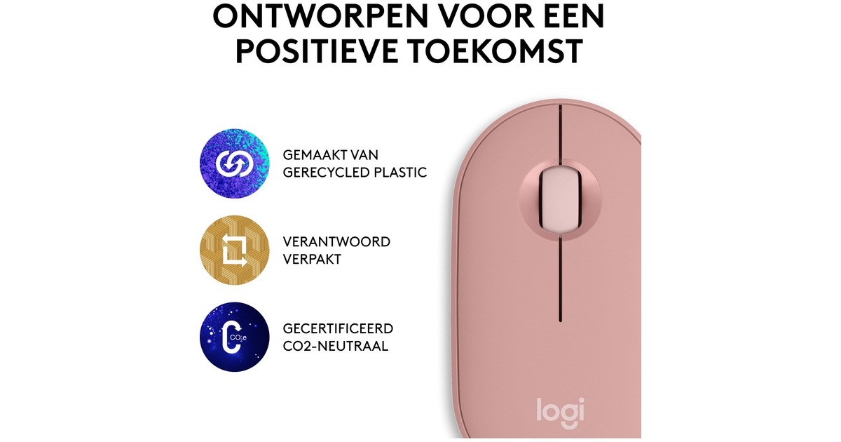 LogitechPebble Mouse 2 M350s  (Roze)