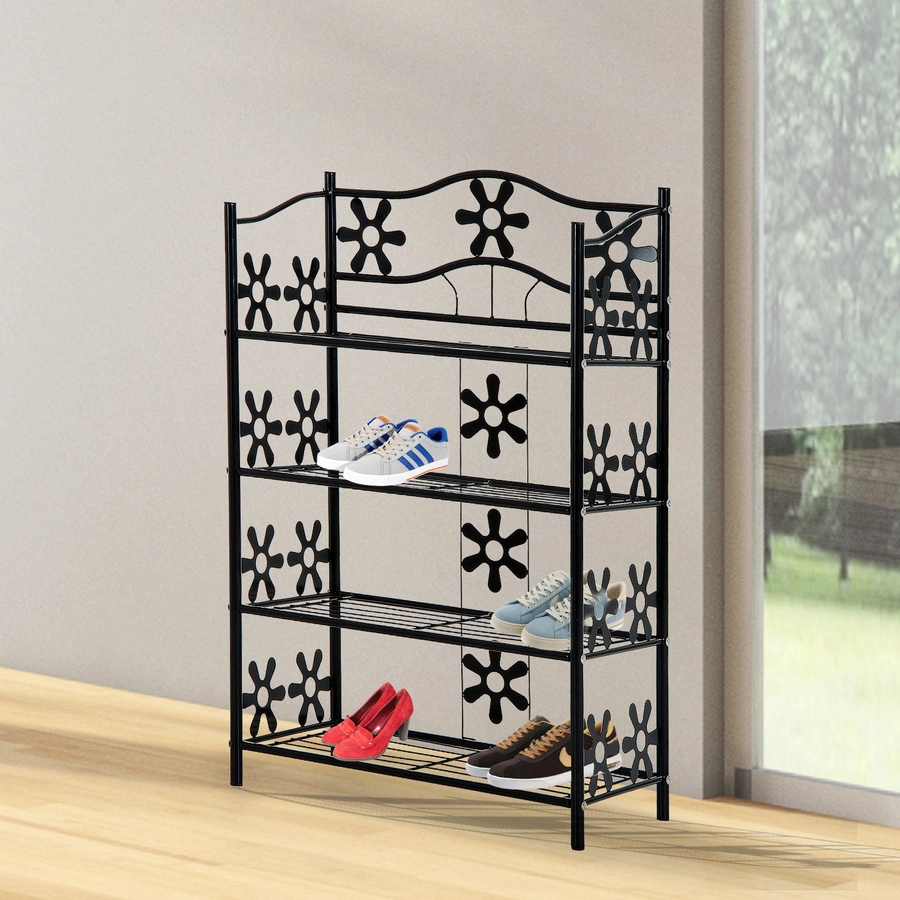 HOMCOM Standregal mit 4 Etagen schwarz