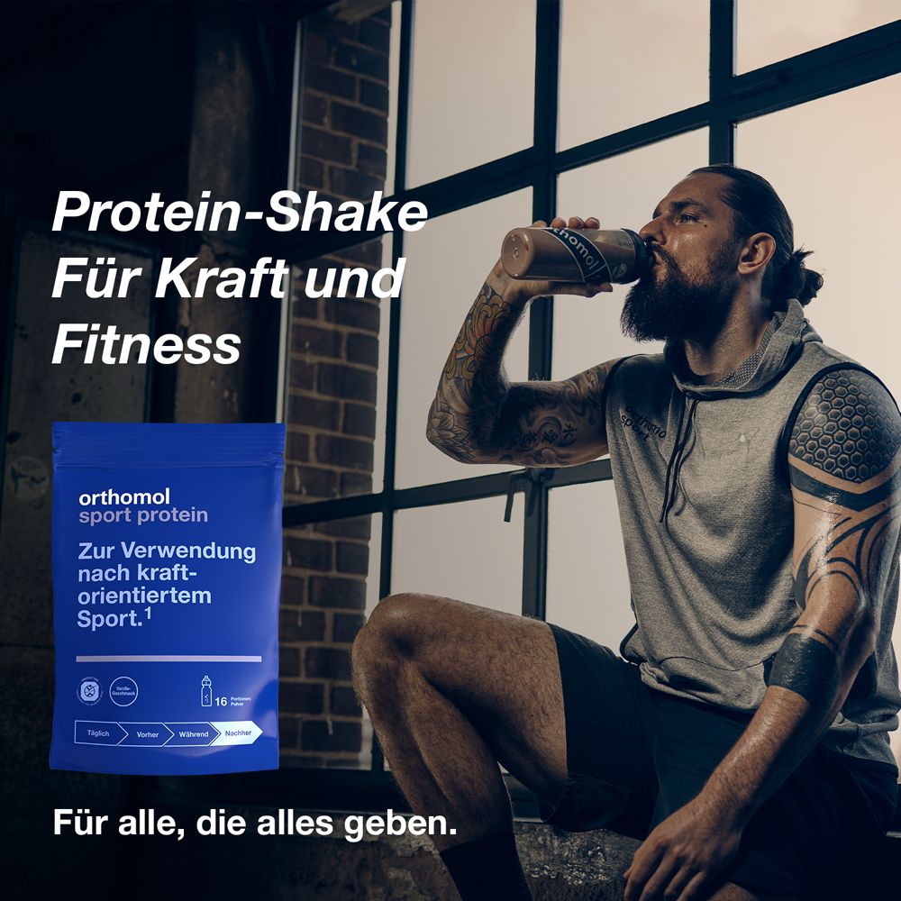 Orthomol Sport protein - Regeneration nach dem Kraftsport - Eiweißpulver mit Kreatin und BCAA - Vanille-Geschmack - Pulver