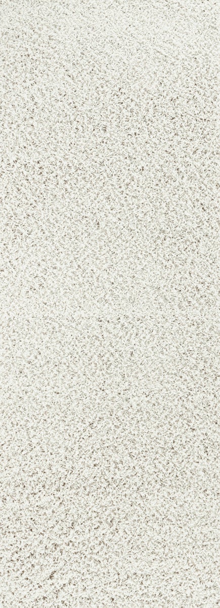 Modern hoogpolig shaggy vloerkleed voor in de hal, wit, 80x220 cm, LILLY