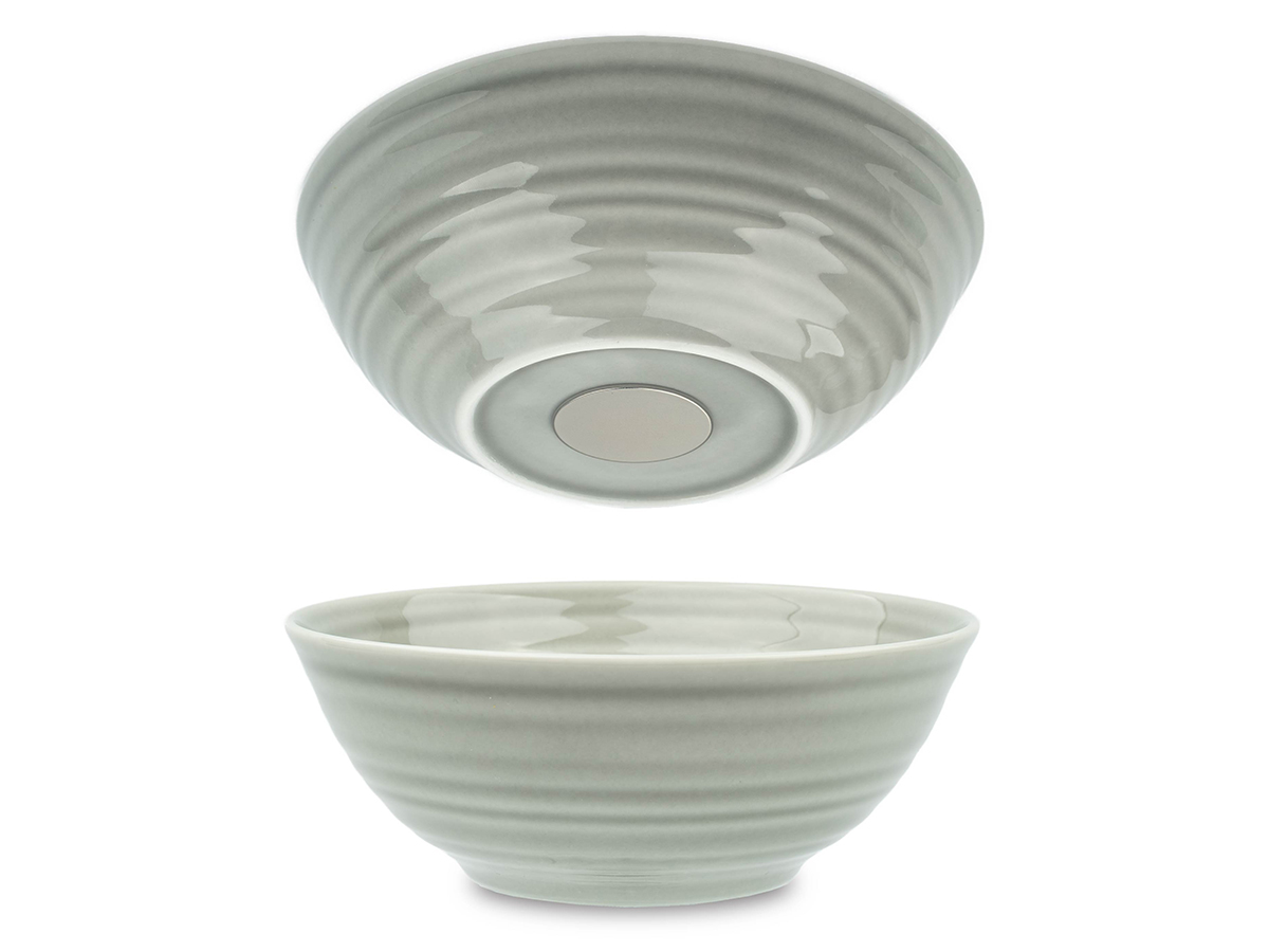 Silwy 16 cm set van 2 magnetisch porseleinen kommen - Ash