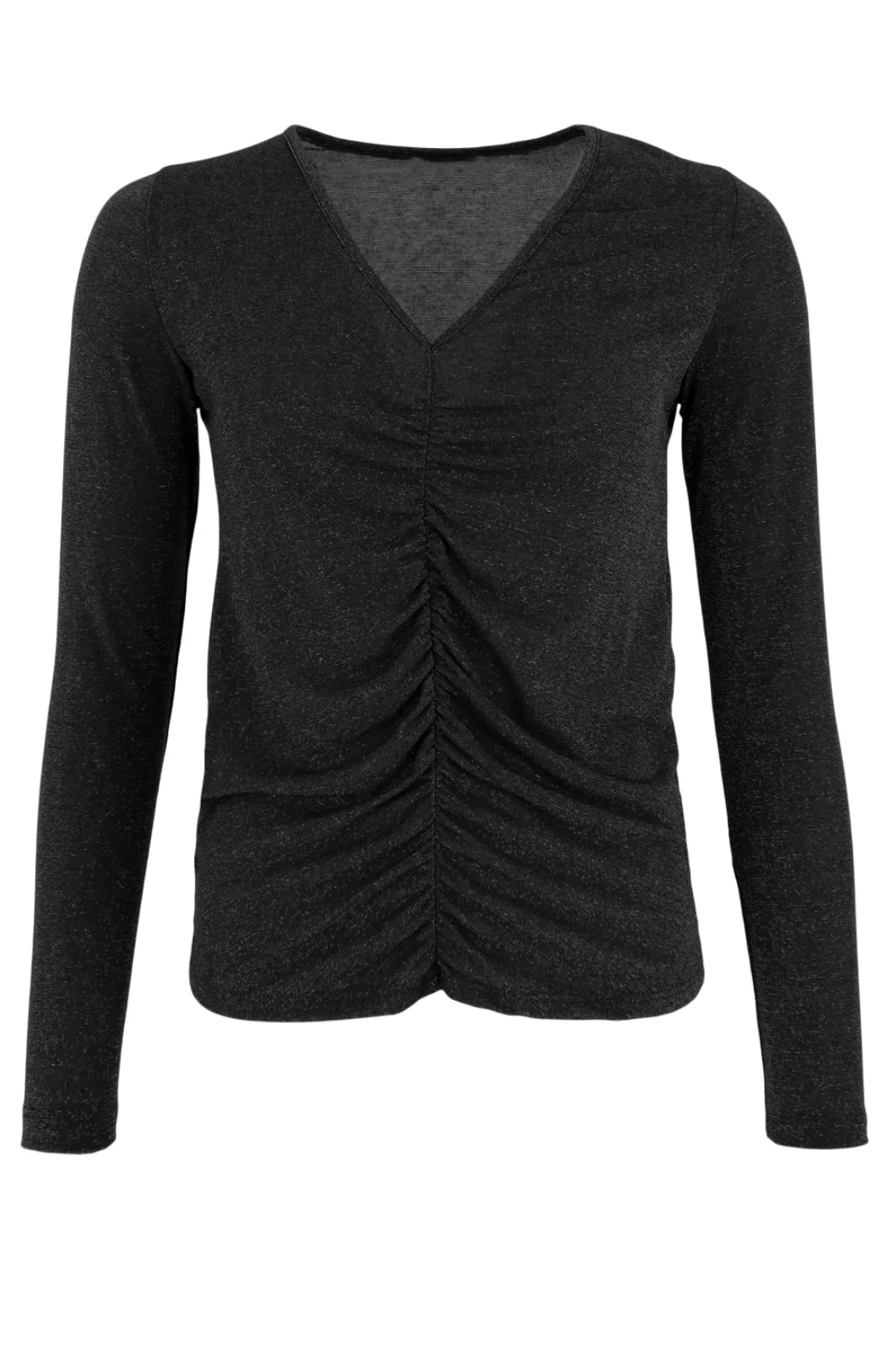Black Colour Bcfaye Lurex V-Neck Blouse black black