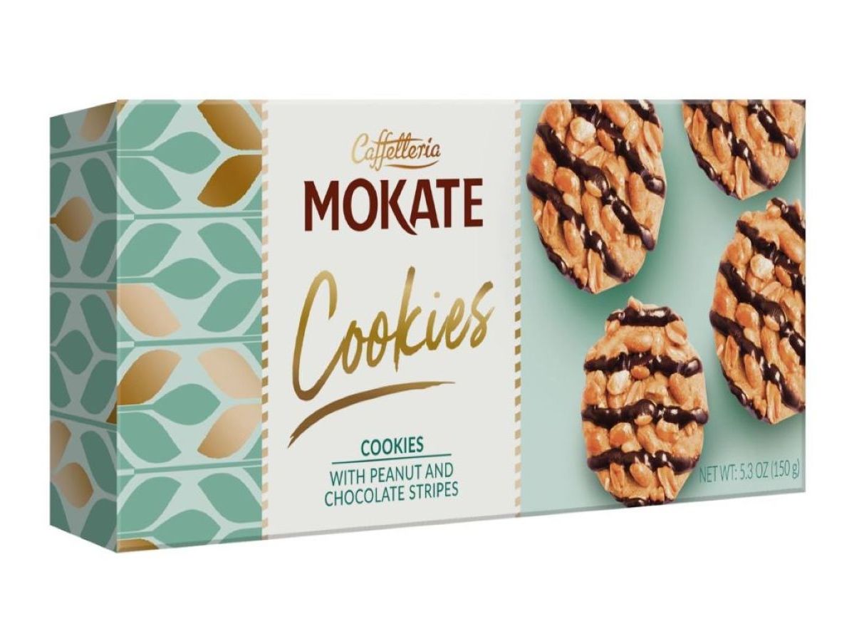 BOLACHAS COOKIES MOKATE AMENDOIM E CHOCOLATE 150G