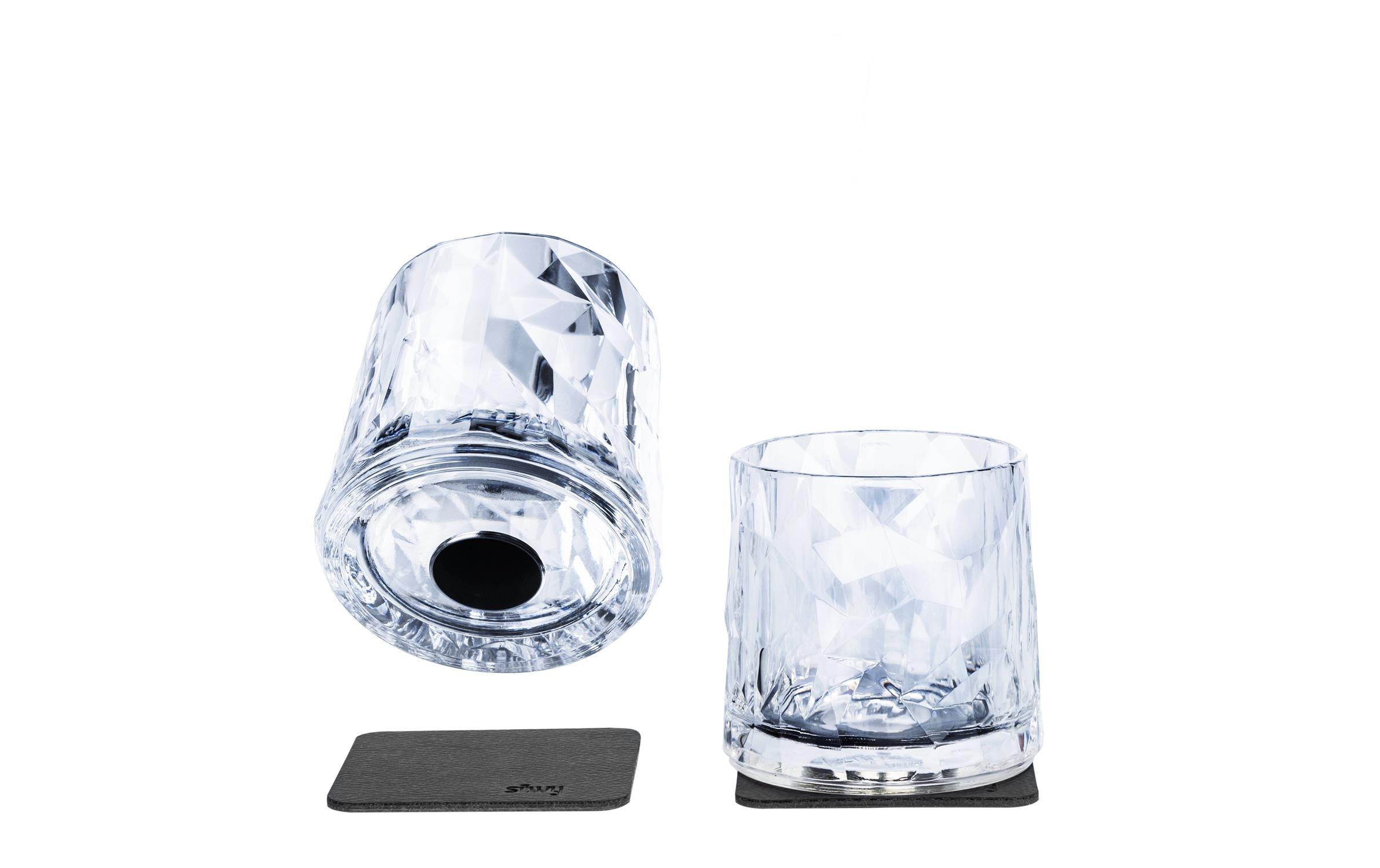 Outdoor-Becher Hightech-Kunststoffgläser, 2er-Set TumblerKunststoff Tumbler Gläser-Set mit Magnet-Pads, unzerbrechlich