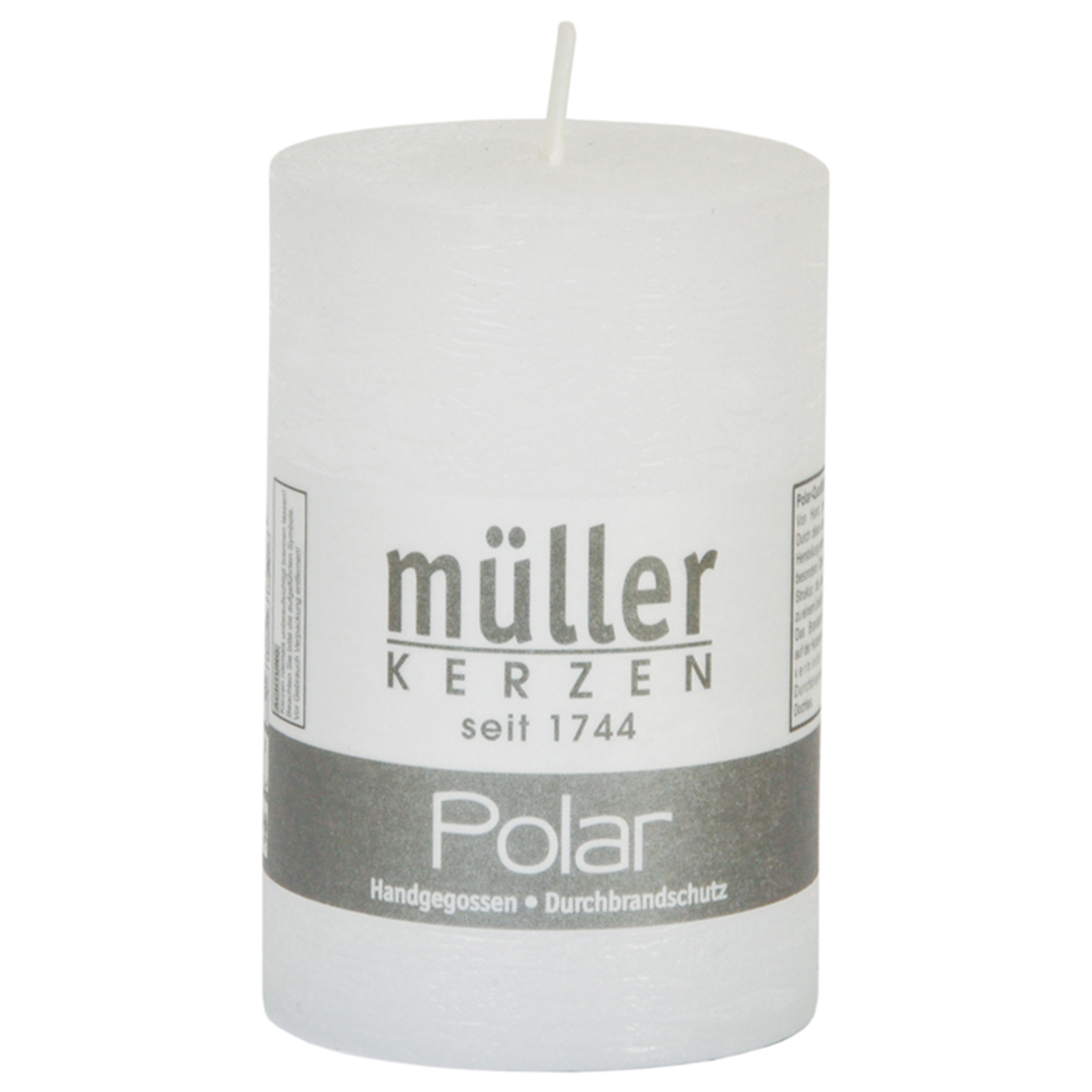 Stumpenkerze POLAR - weiß - 9 cm
