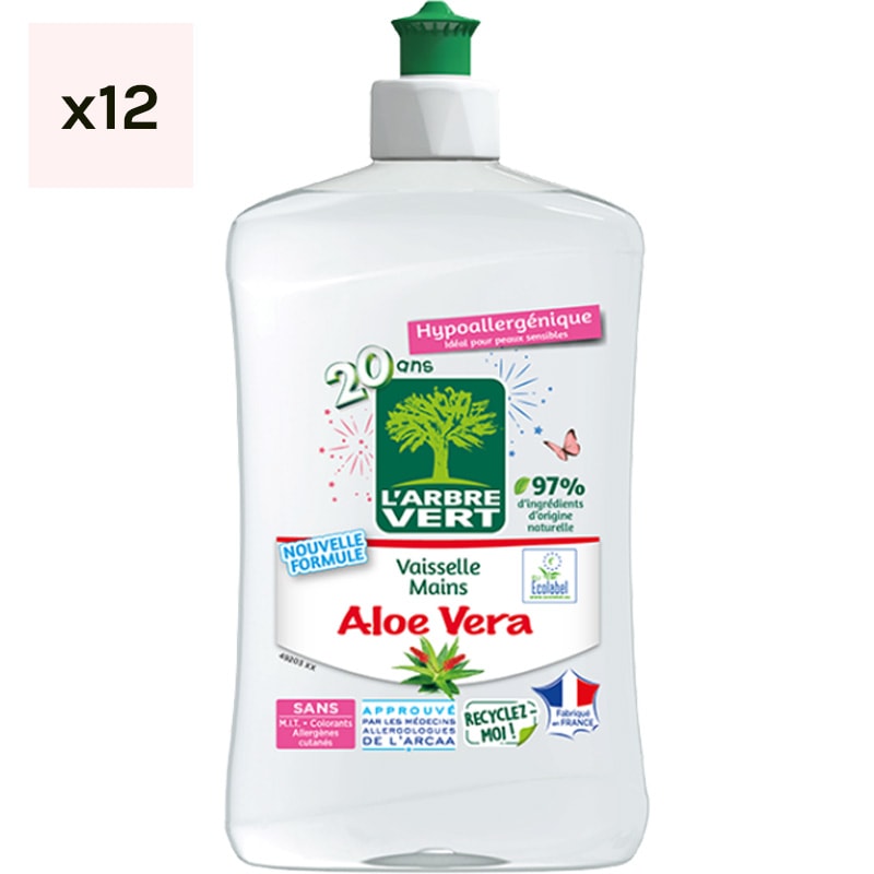 Liquides vaisselle mains - Aloe vera - 12 x 500 ml