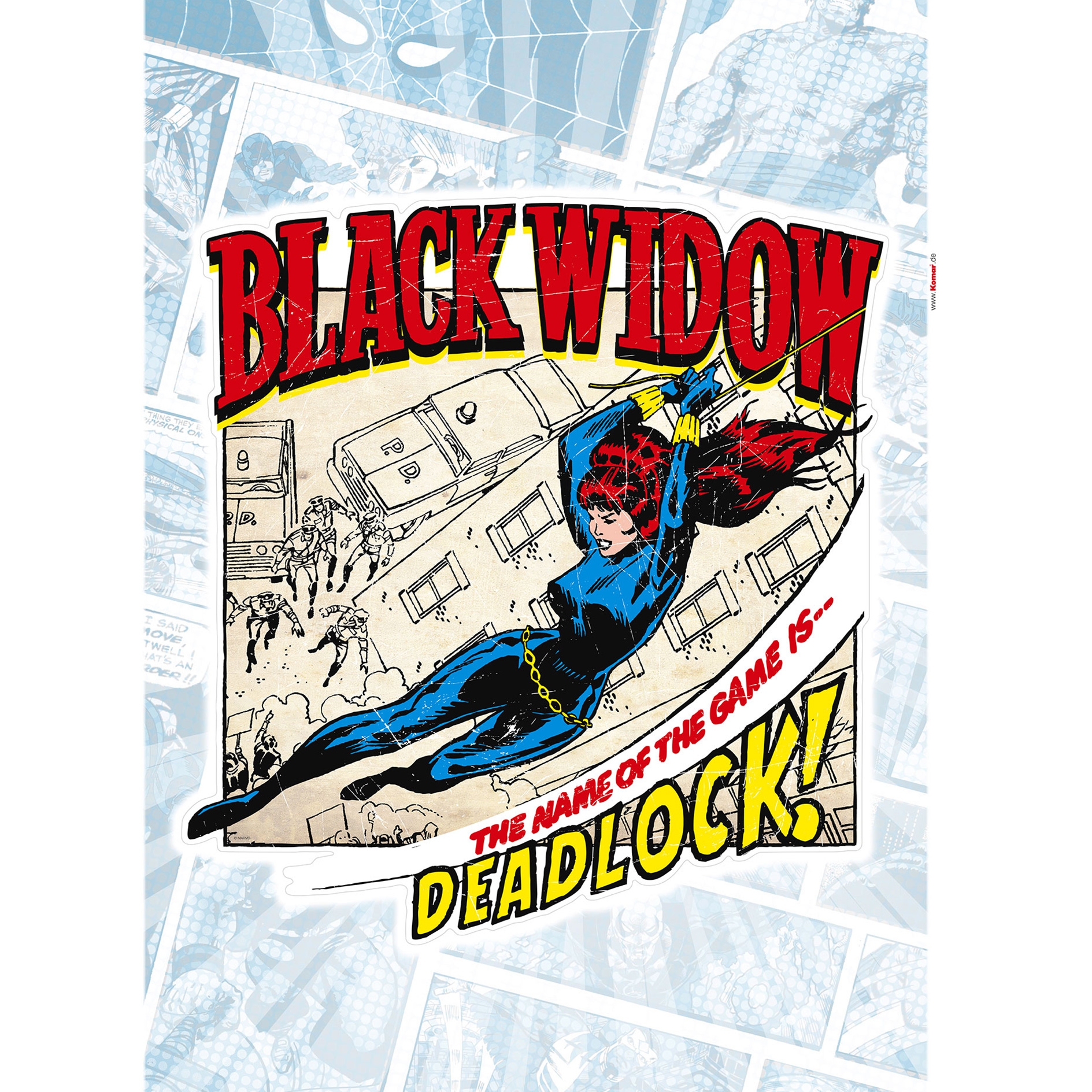 Wandtattoo BLACK WIDOW COMIC - bunt - 50x70 cm