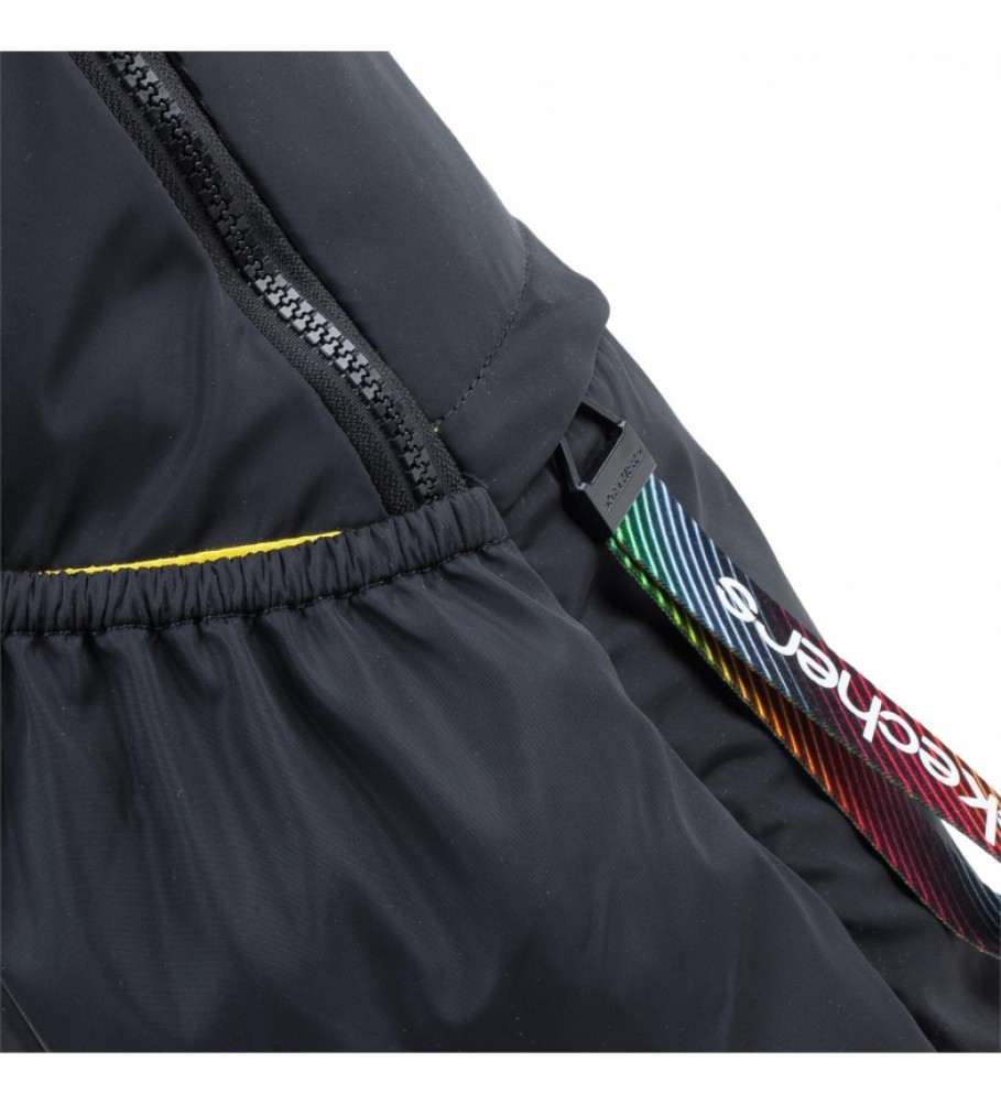 Mochila Skechers com bolso interno para tablet iPad S894, preta - 30x46x15cm -