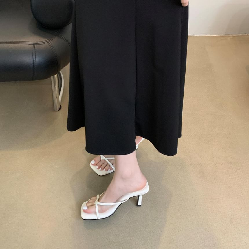 Anran - Sandalen met vierkante neus en hoge hak