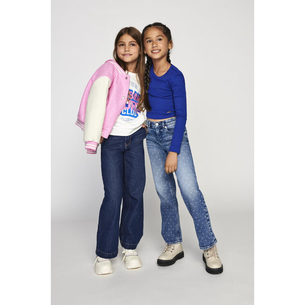 Køb kids ONLY Medium Blue Denim Dot Juicy Life Dot Print Wide Denim Jeans