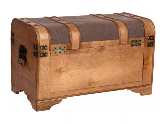 Coffre en bois marron 60x33x36,5