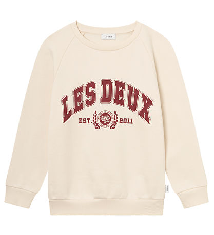Les Deux Sweatshirt - Universität - Light Ivory/Burnt Red