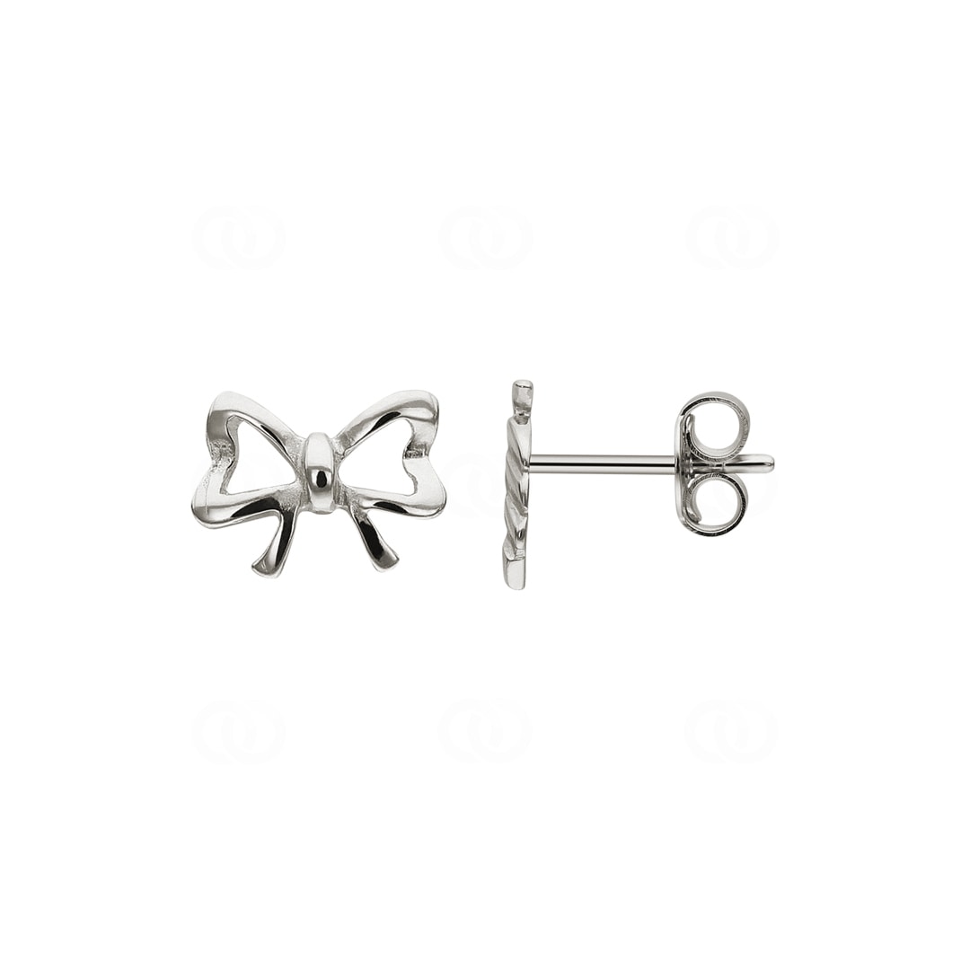 Ohrstecker 925 Silber rhodiniert Schleife