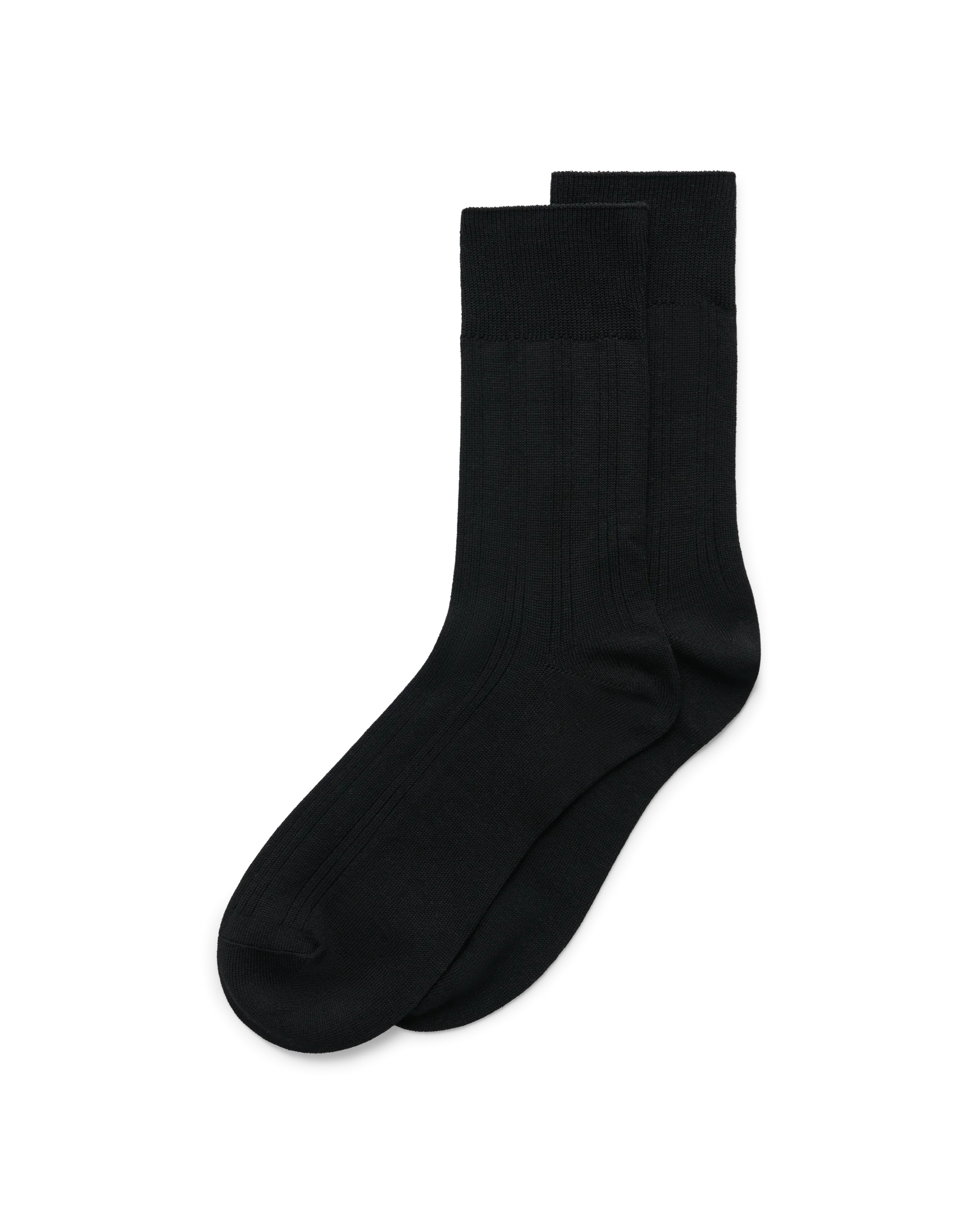 ECCO Classic Ribbed Mid-Cut Herren Gerippte Socken Schwarz