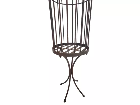 Set2 grandes cages à oiseaux décoratives sur pieds fer marron 150cm