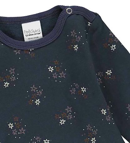 Freds WoRød Body l/æ - Sweat - Star - Night Blue m. Print