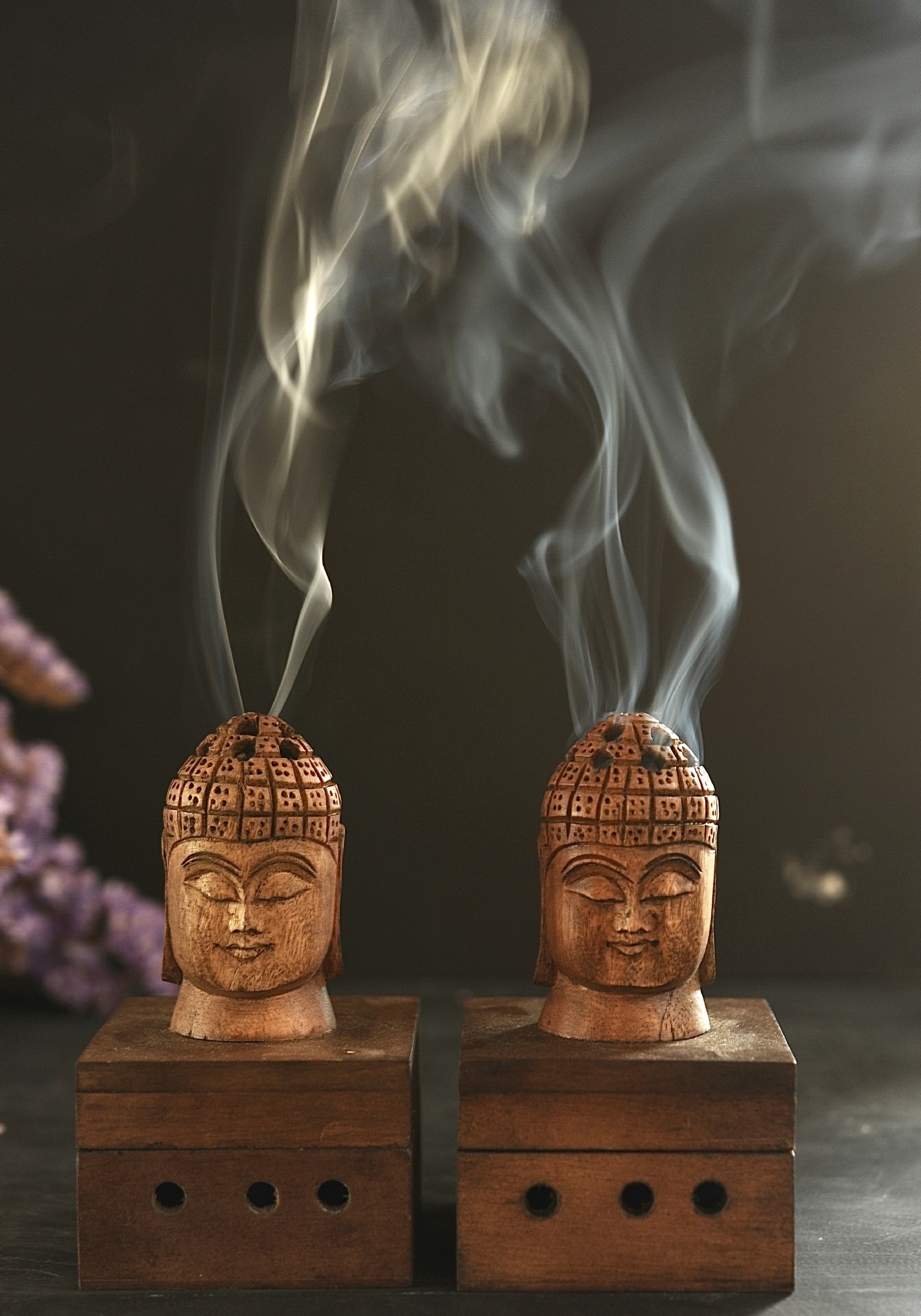 Räucherkegel-Halter 'Buddha-Kopf', H 15 cm, B 7 cm, T 7 cm günstig bestellen