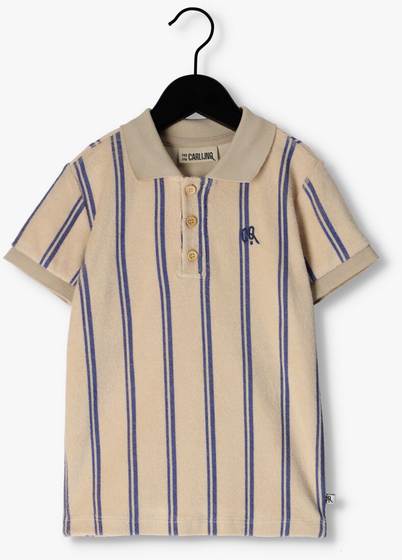 CARLIJNQ beige carlijnq polo stripes blue - polo t-shirt wt embroidery