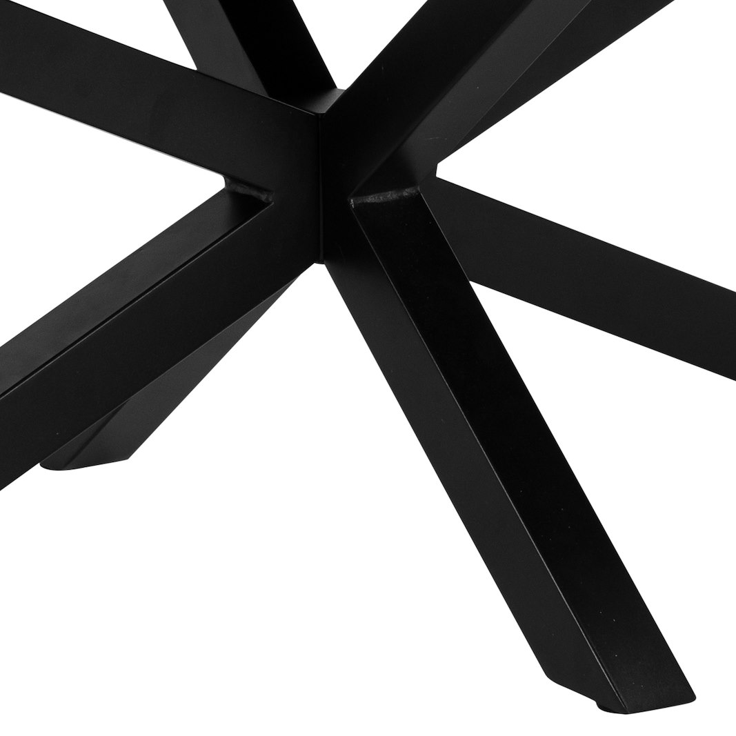 Heaven sofabord Røff sort keramisk topp med 4-stjerners sort metallunderstell. 130x70x46cm