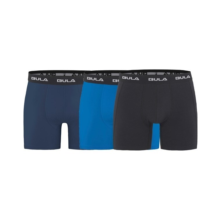 Bula Ramme 3pk Boxers Sort/El blå/Marine