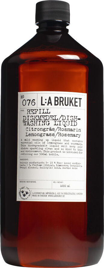 L:a Bruket Refill Dish Washing Liquid Lemongrass/Rosemary