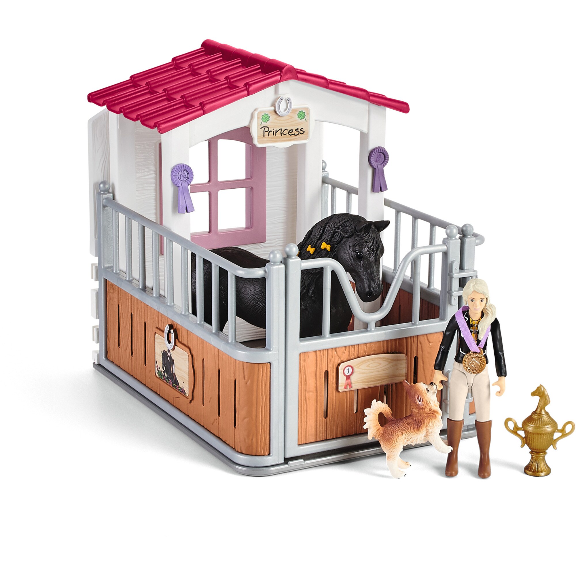 Schleich Spielfigur Horse Club Pferdebox mit Tori & Princess