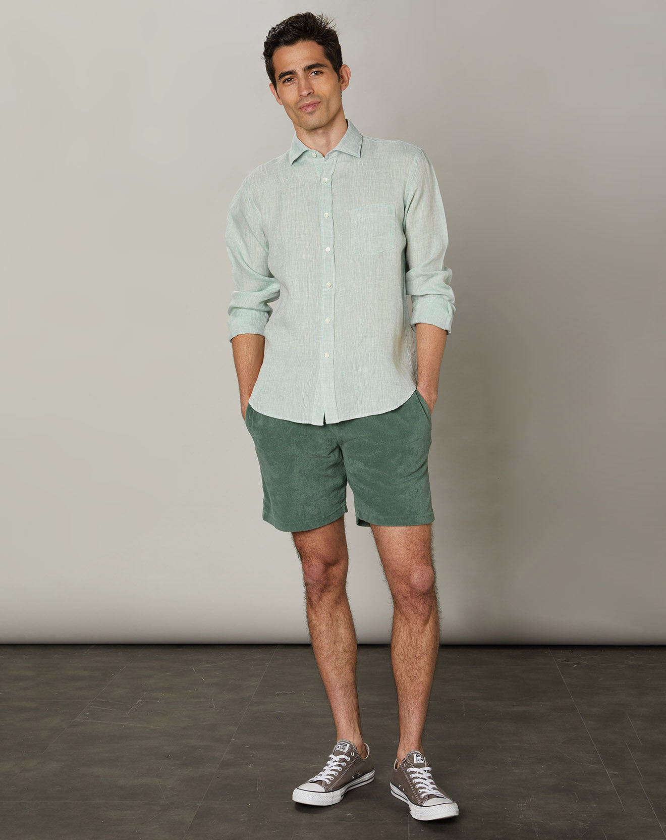 Hartford Chemise regular 100% Lin Paul amande