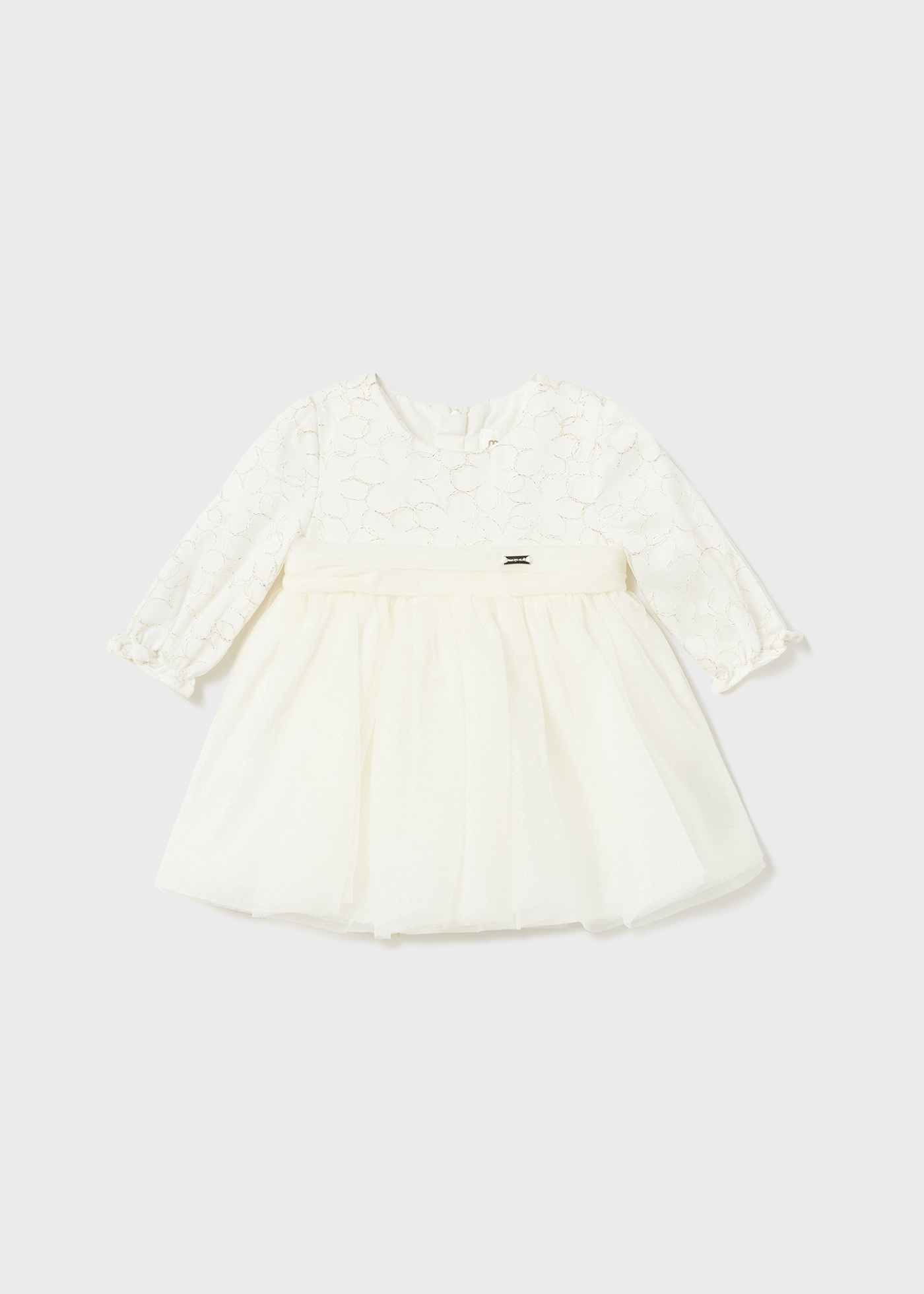 Vestido de tule bordado para recém-nascido