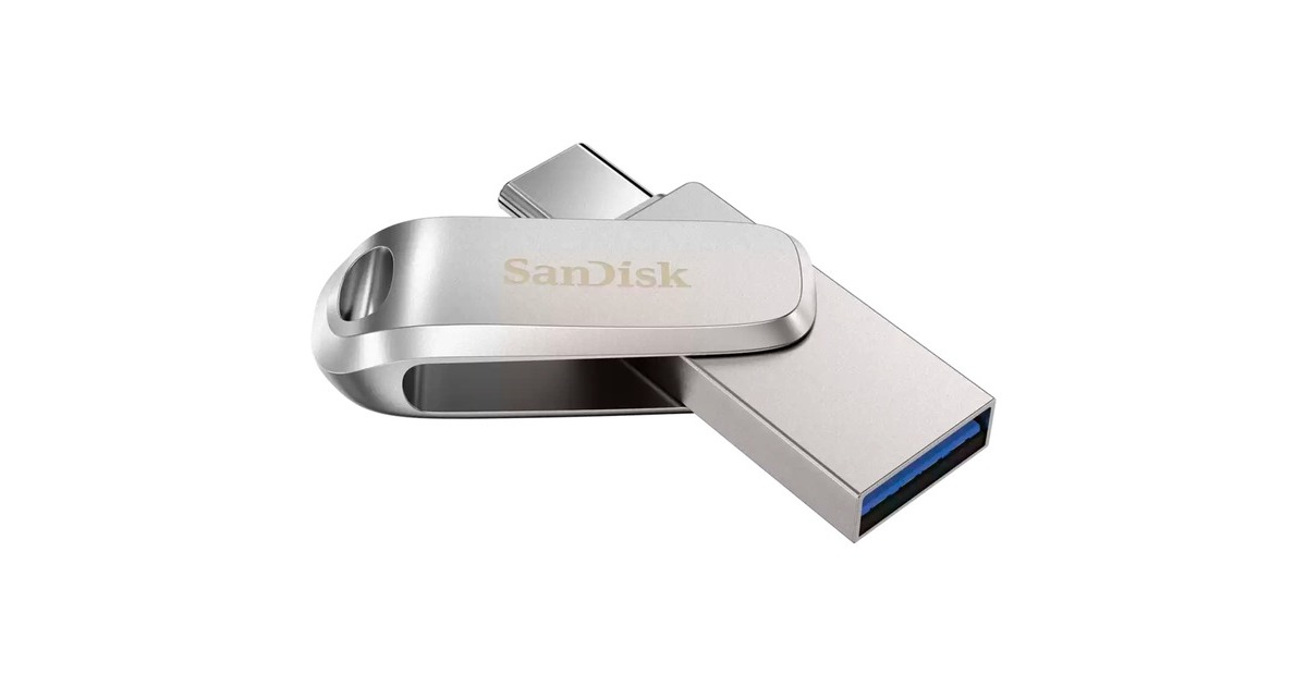 SanDiskUltra Dual Drive Luxe 1 TB usb-stick  (Zilver, USB-A 3.2 Gen 1, USB-C 3.2 Gen 1)