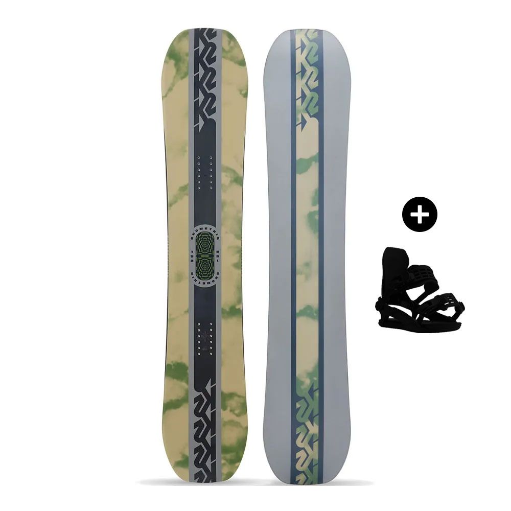K2 GEOMETRIC 2024 - Pack snowboard freestyle Homme green/black/green/grey