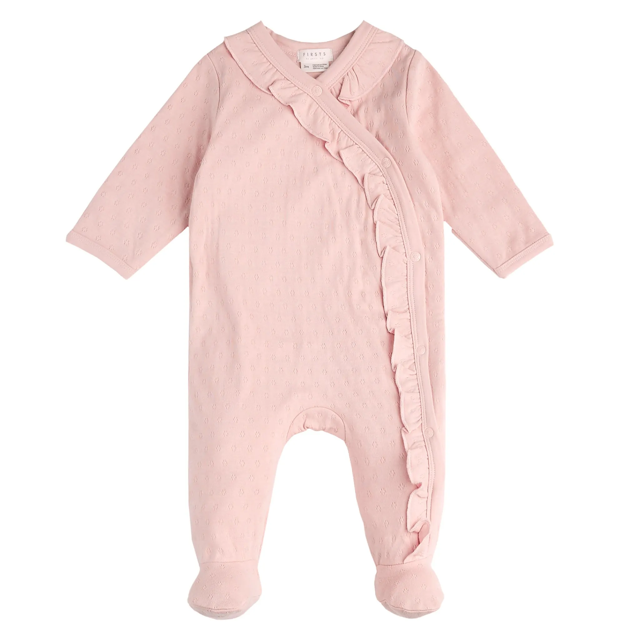 Firsts par Petit Lem Pyjama Pointelle Rose 0-9mois