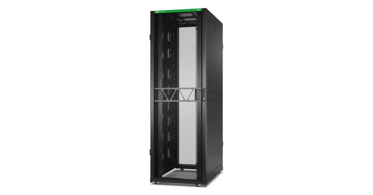 APCNetShelter SX Gen 2 AR3357B2, 48U server rack  (Zwart/groen, 75(b) x 225,8(h) x 120(d) cm, met zijkanten)