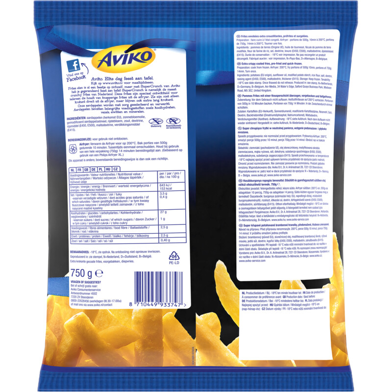 Aviko Supercrunch airfryer pommes frites