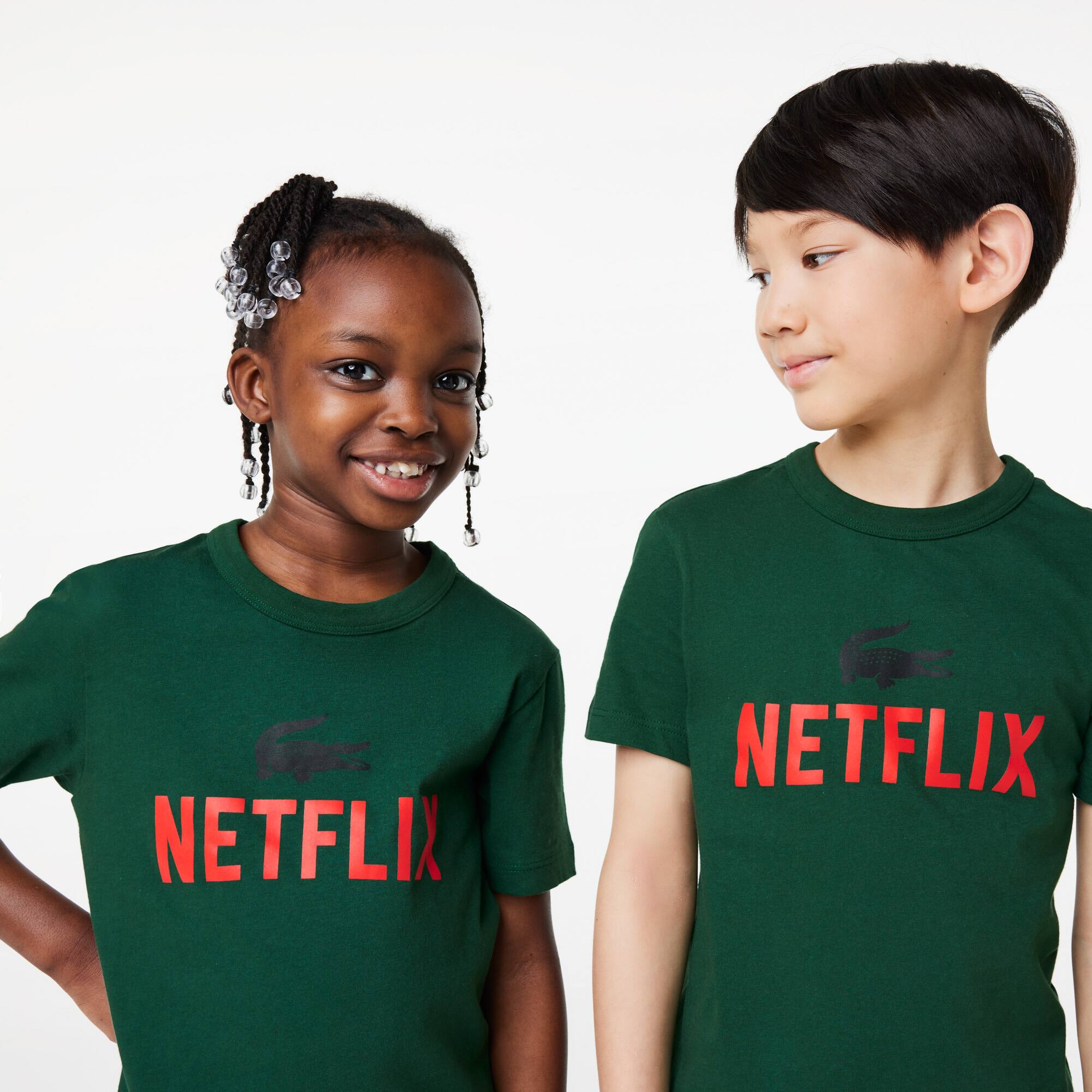 T-shirt enfant Lacoste x Netflix avec imprimé en coton biologique T-Shirts & Chemises - Vert - Lacoste - Enfant