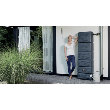4Rain regenton Slim granietlook kunststof 300 L