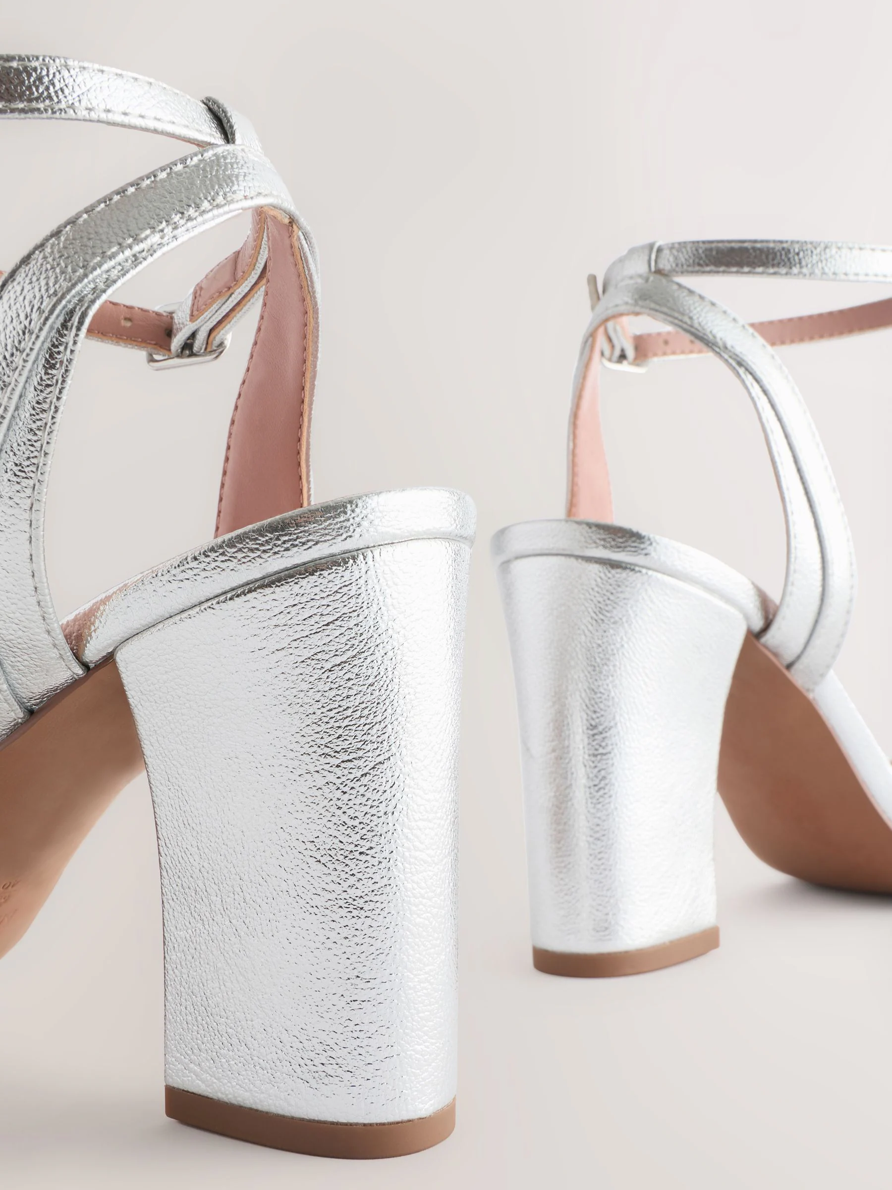 Zilver - Sandalen met blokhak